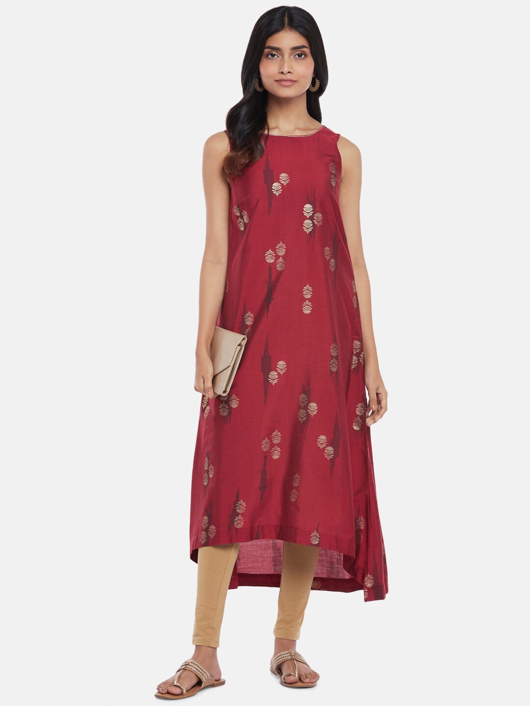 

RANGMANCH BY PANTALOONS Women Red Floral Printed Kurta