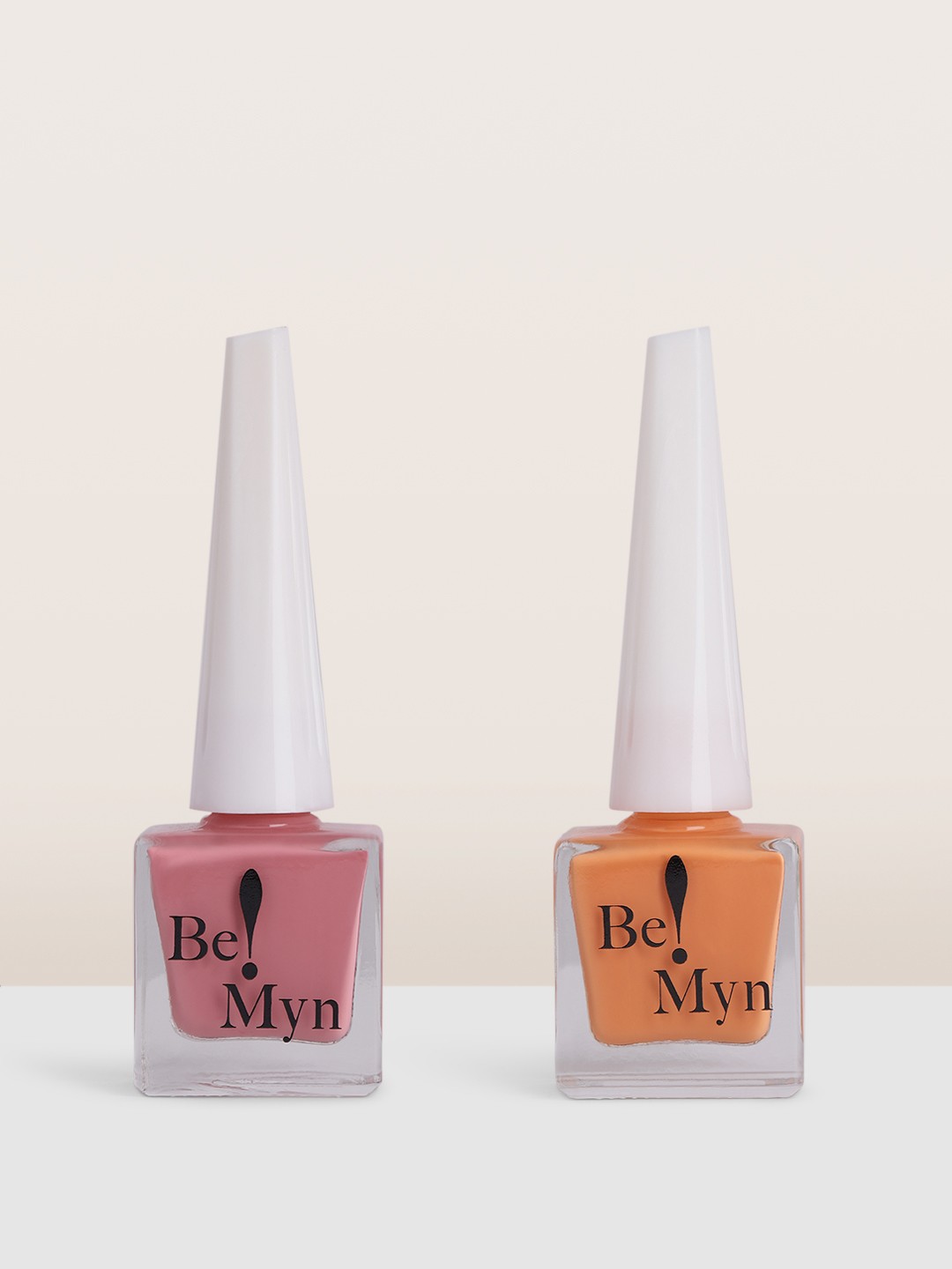 

Be!Myn Set of 2 Nail Lacquer 16ml - Peachy Date & Apricot Orange, Pink