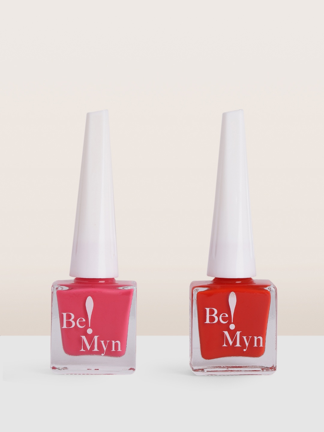 

Be!Myn Set of 2 Nail Lacquer 16ml - Tomatina Red & Perfect Pink