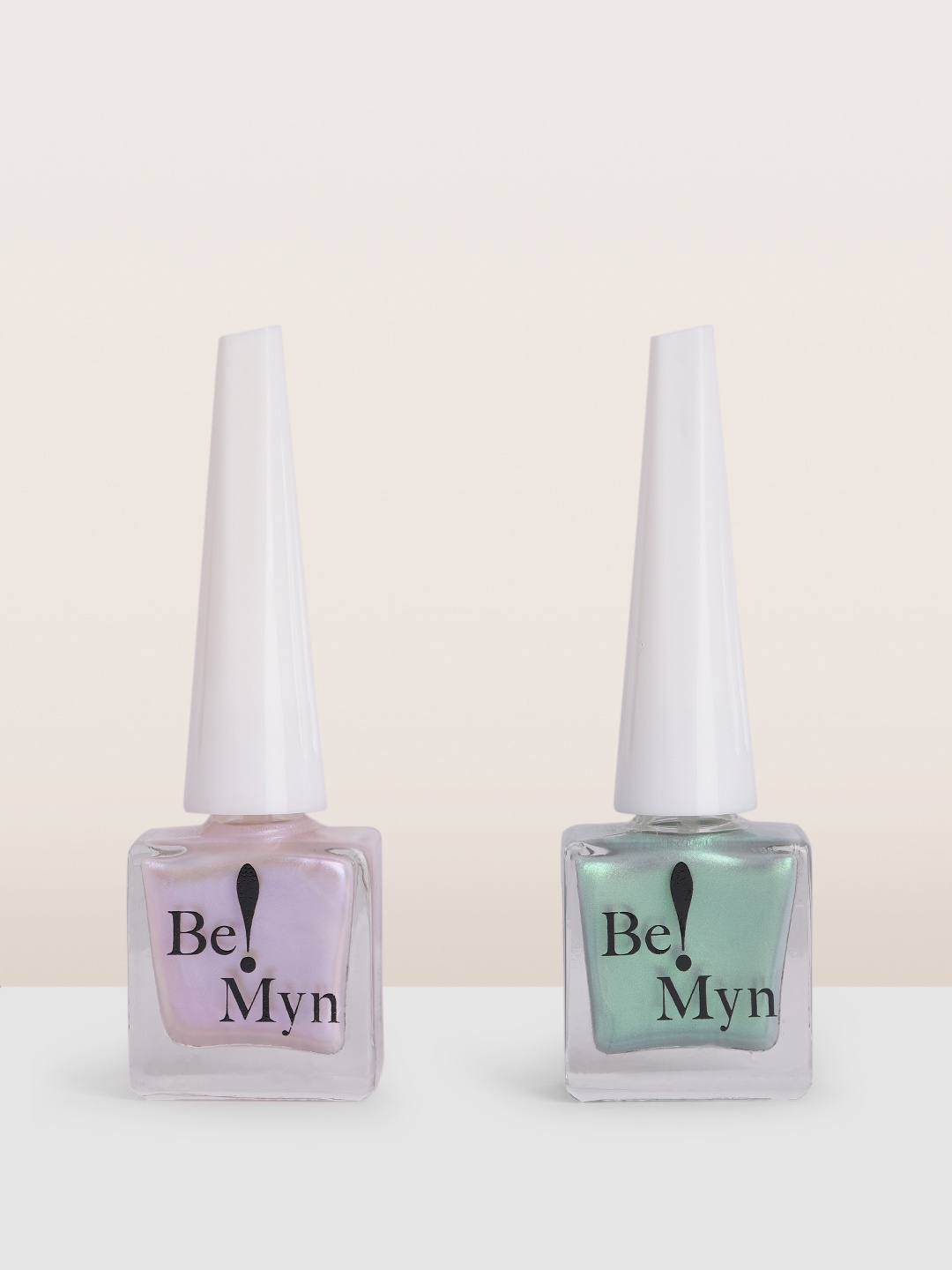 

Be!Myn Set of 2 Nail Lacquer 16ml - Unicorn-land & Chrome Green, Pink