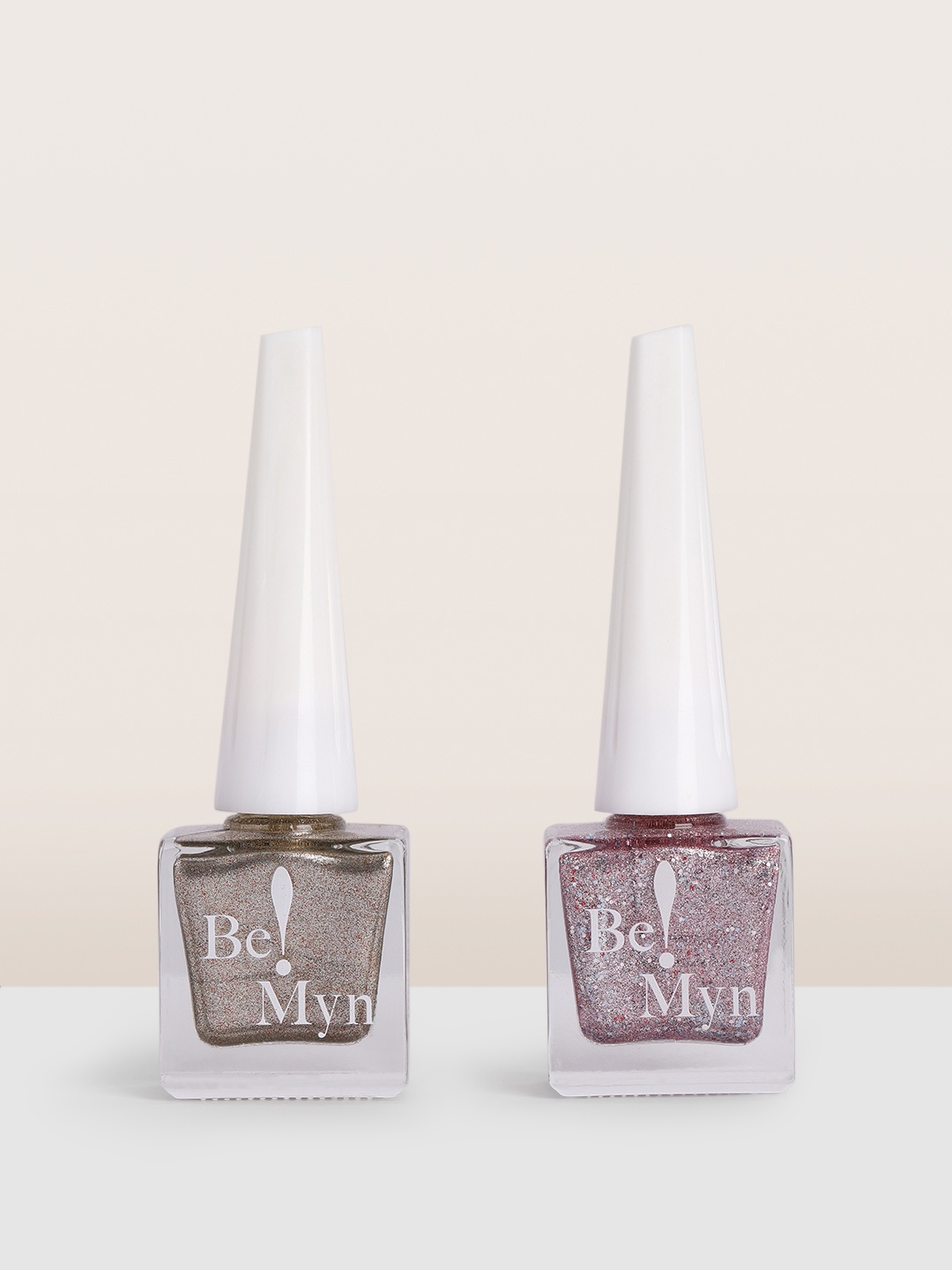 

Be!Myn Set of 2 Nail Lacquer 16ml - Bronze Goddess & Purple Glitter