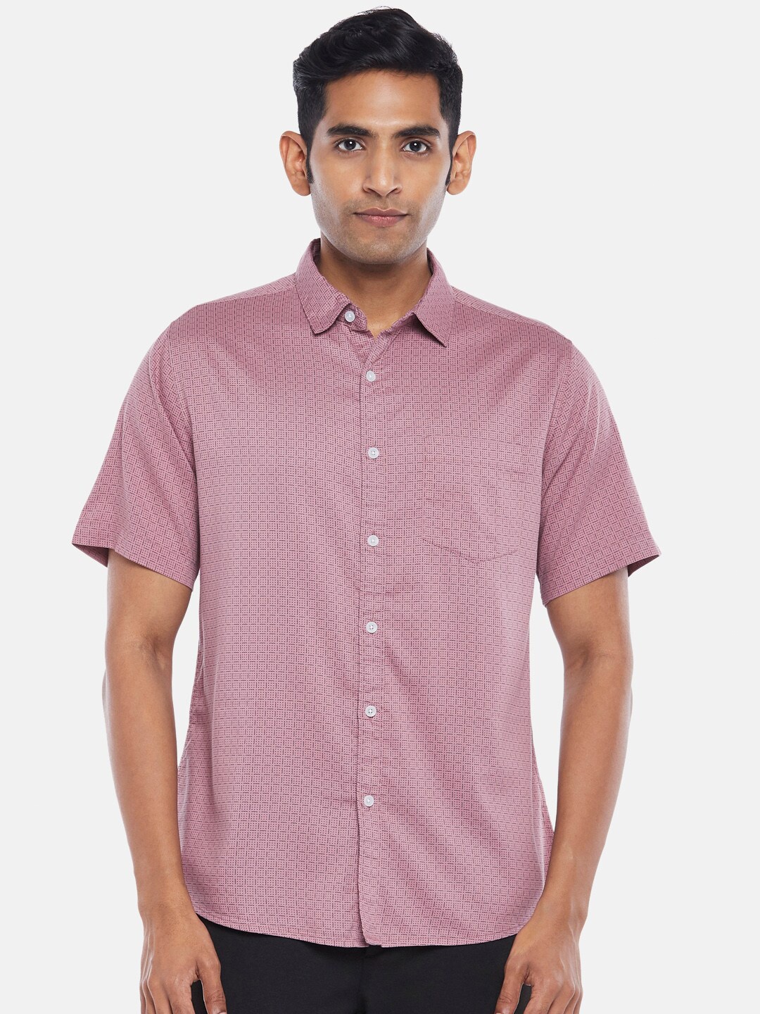 

BYFORD by Pantaloons Men Pink Printed Casual Shirt