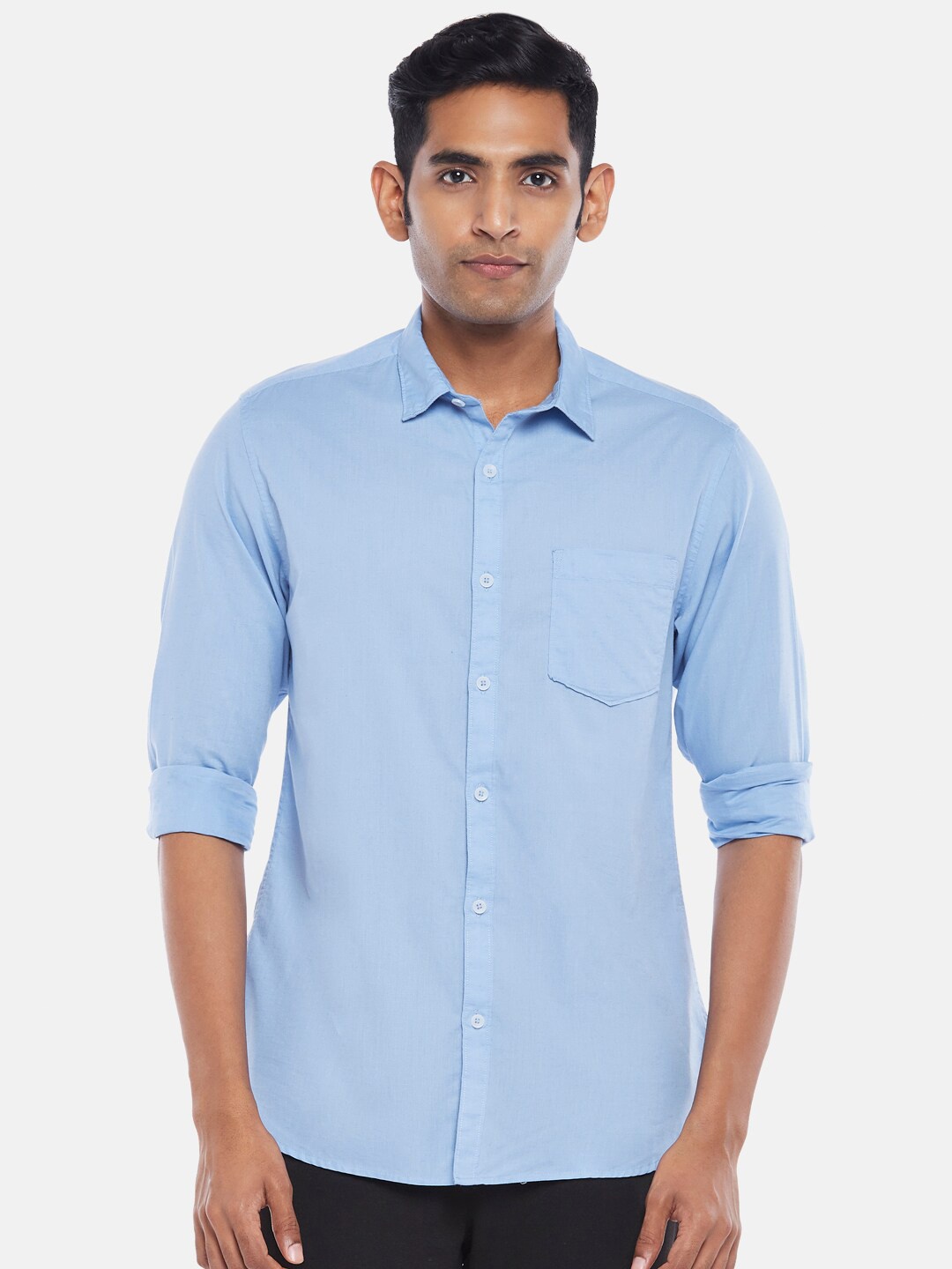 

BYFORD by Pantaloons Men Blue Slim Fit Casual Shirt