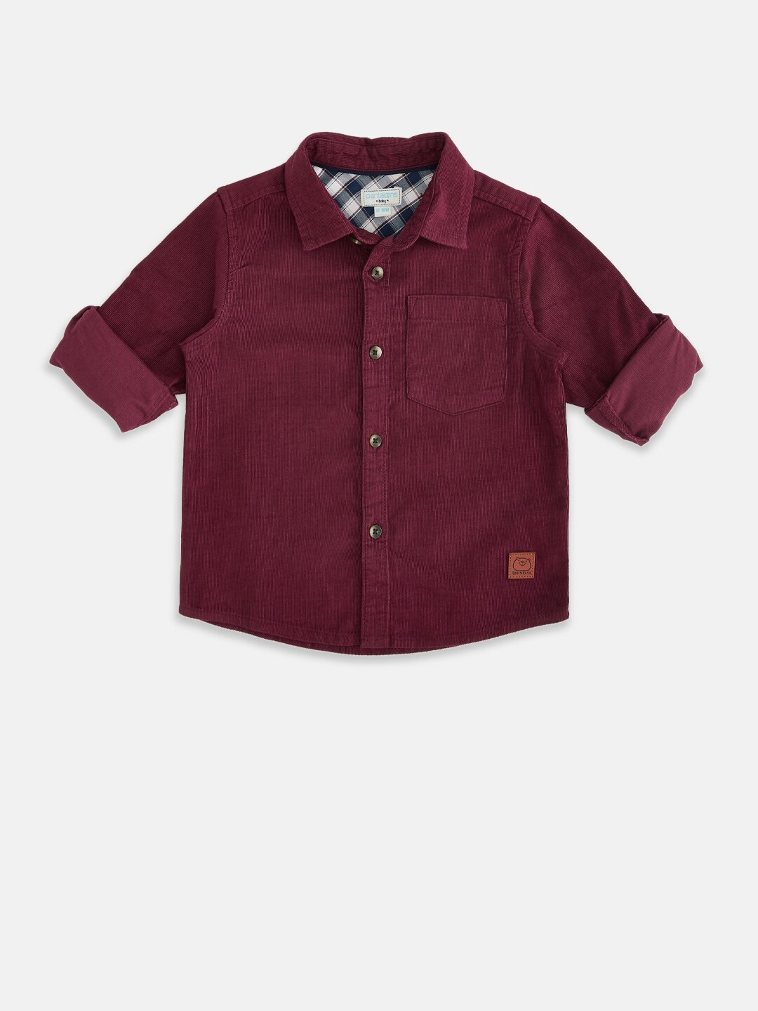 

Pantaloons Baby Boys Maroon Casual Shirt