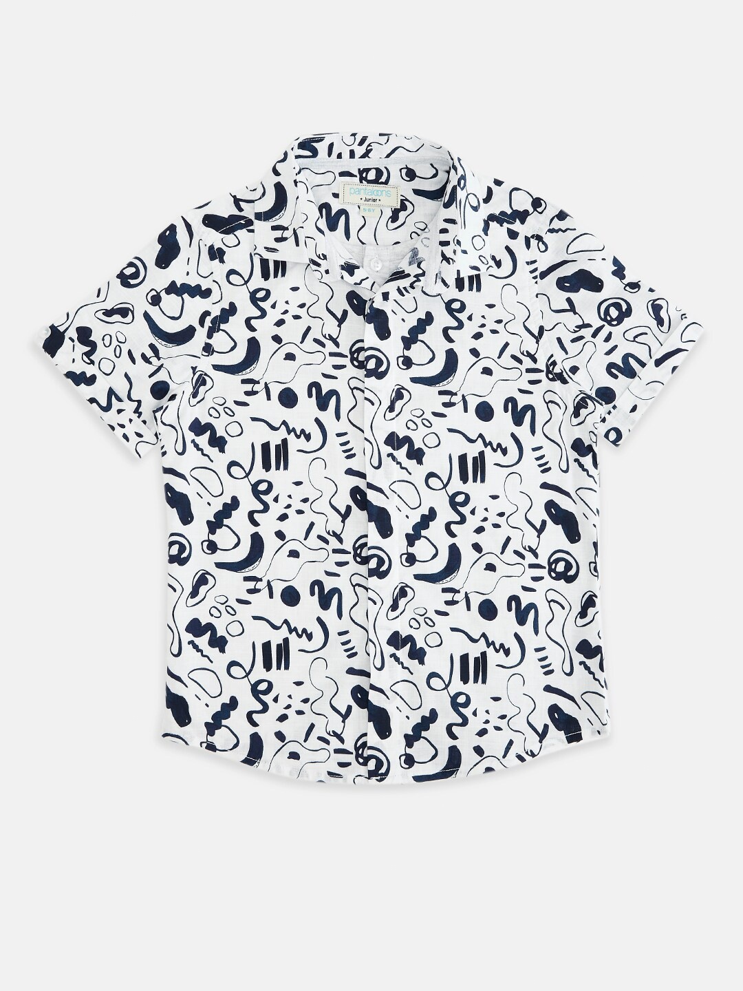 Pantaloons Junior Boys White Printed Casual Shirt