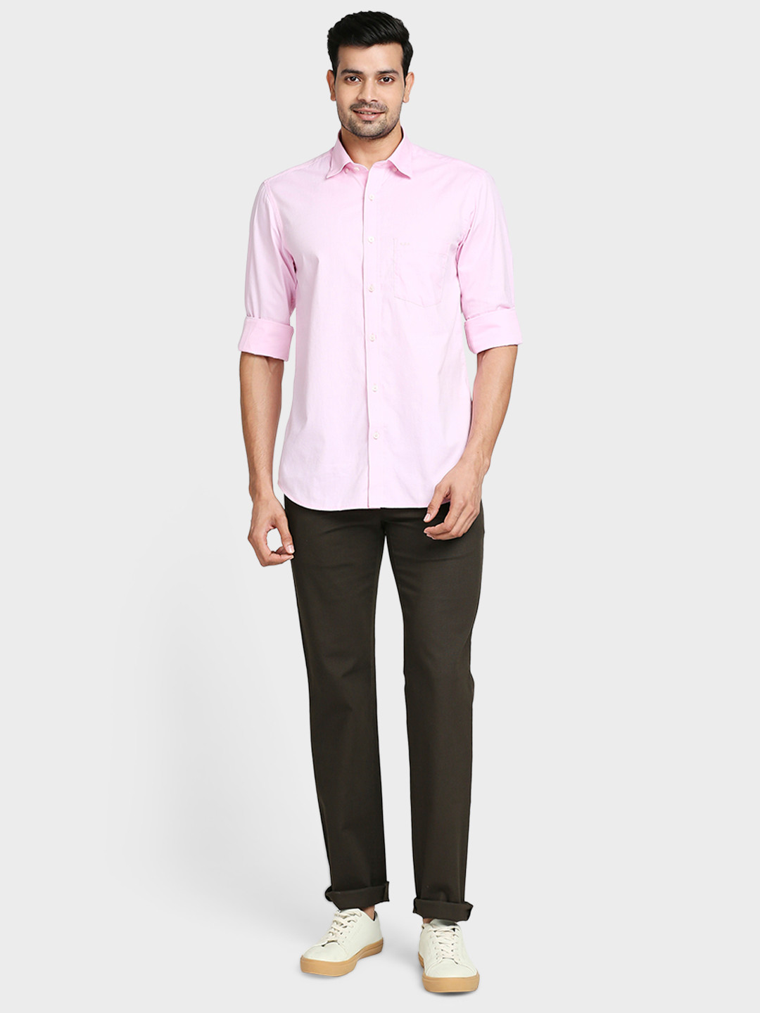 

ColorPlus Men Red Tailored Fit Casual Shirt