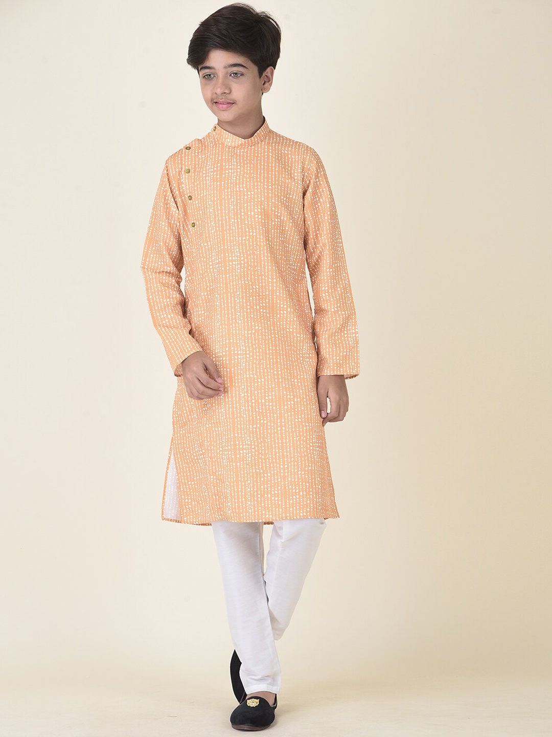 

TABARD Boys Yellow Geometric Printed Kurta