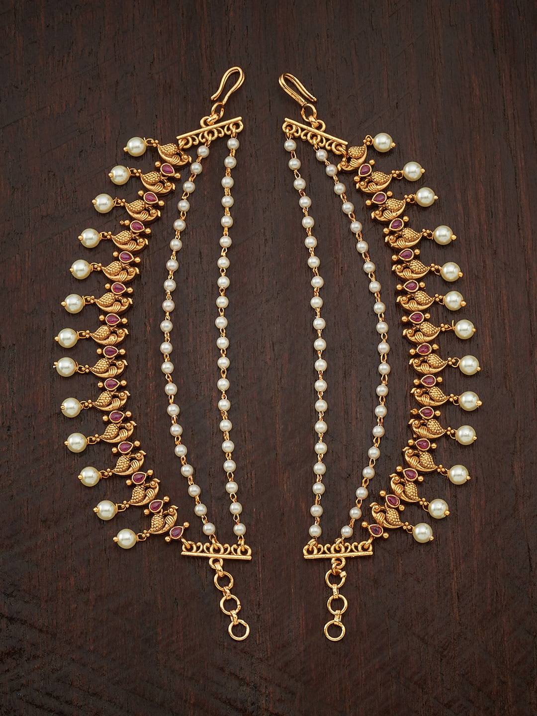 

Kushal's Fashion Jewellery Women Gold-Toned & Red Embellished Hair Accessory Set of