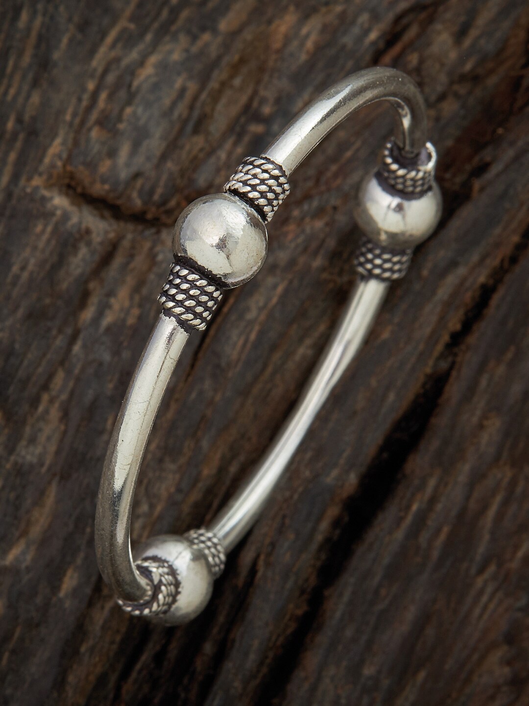 

Kushals Fashion Jewellery 92.5 Silver Tri-Bead Bangle