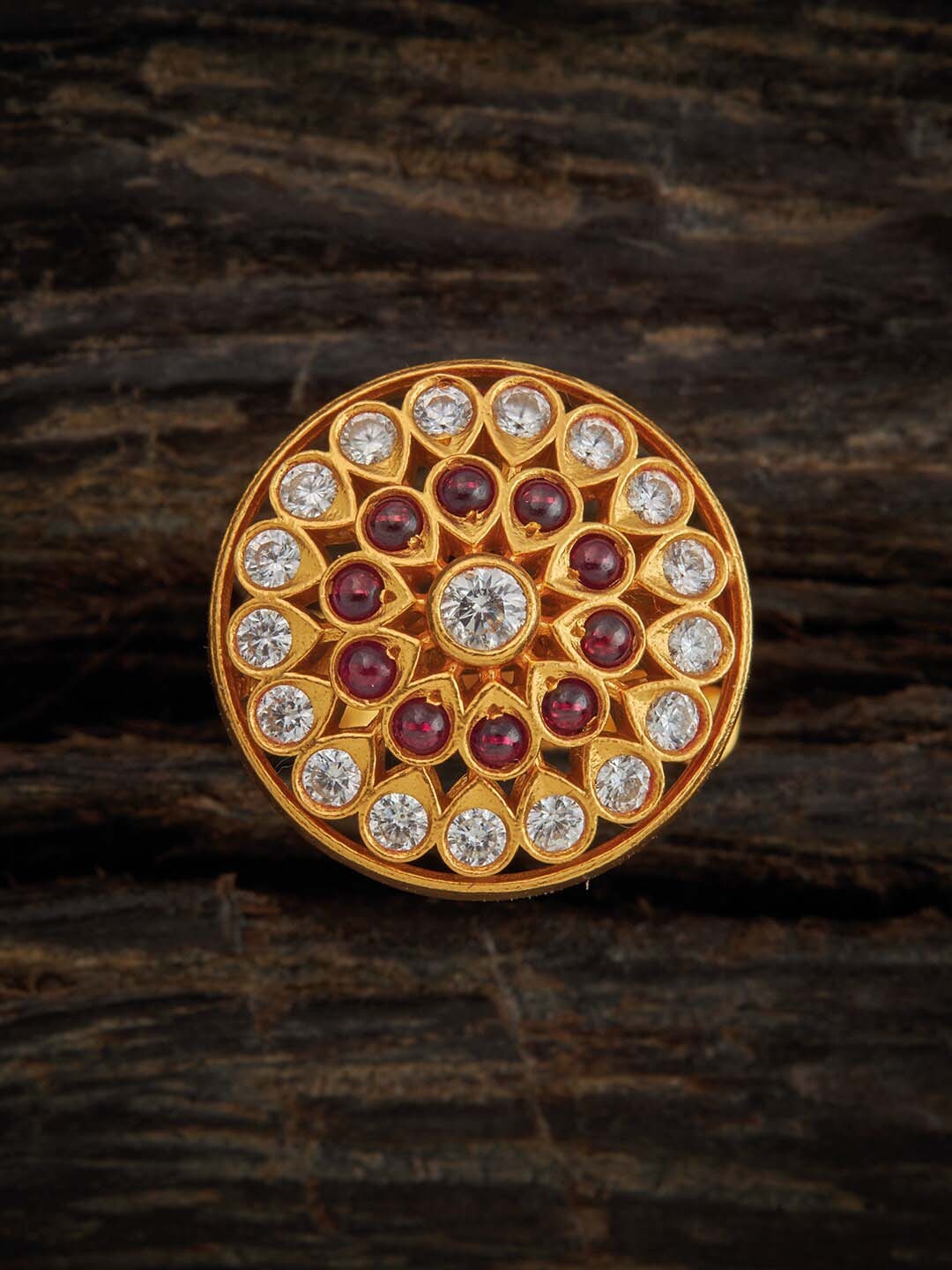 

Kushals Fashion Jewellery Gold-Plated & Purple 92.5 Silver Adjustable Finger Ring