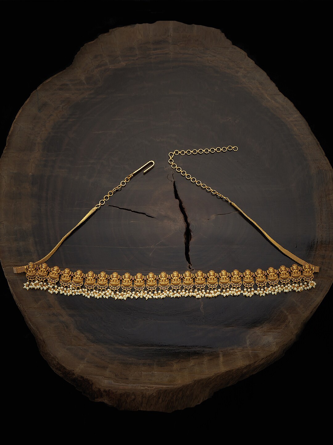 

Kushal's Fashion Jewellery Gold-Toned & Green CZ Studded Kamarband