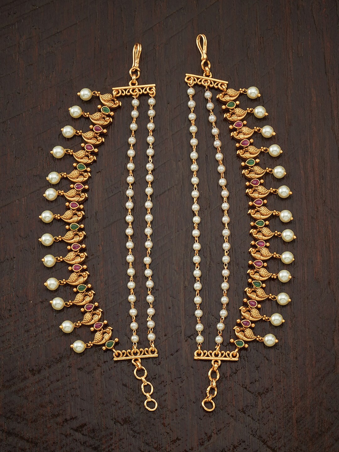 

Kushal's Fashion Jewellery Gold-toned & White Stone & Beads Head Jewellery