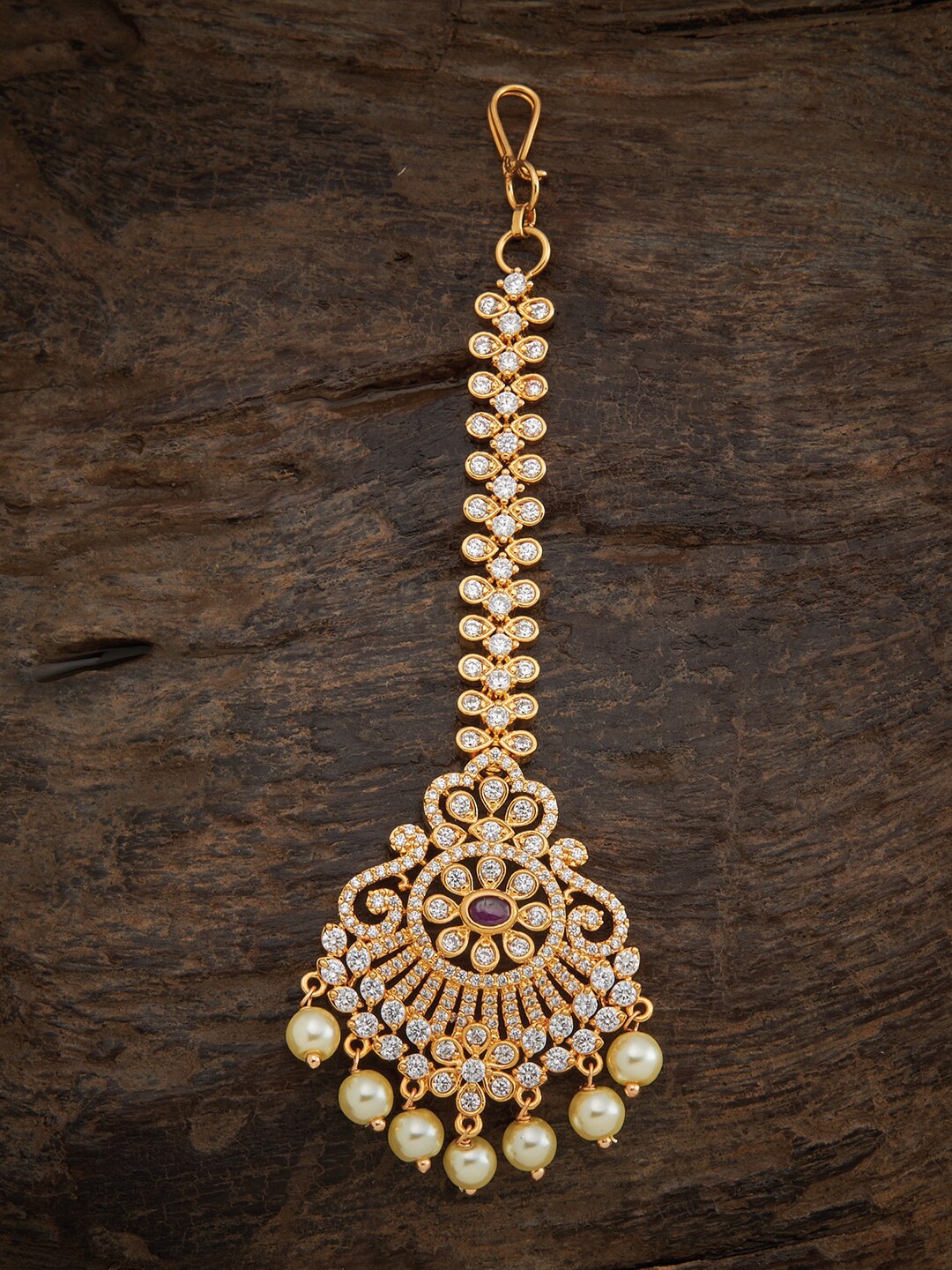 

Kushal's Fashion Jewellery White & Gold Plated Stone-Studded Head Jewellery