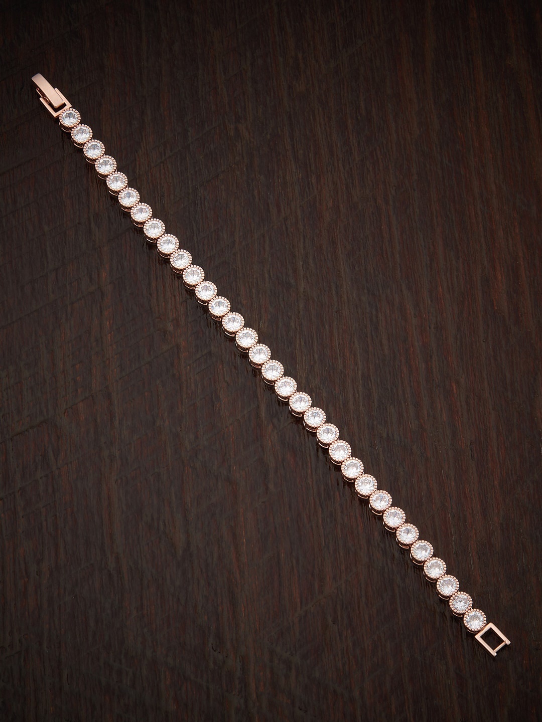 

Kushal's Fashion Jewellery Women Rose Gold & White Rose Gold-Plated Link Bracelet