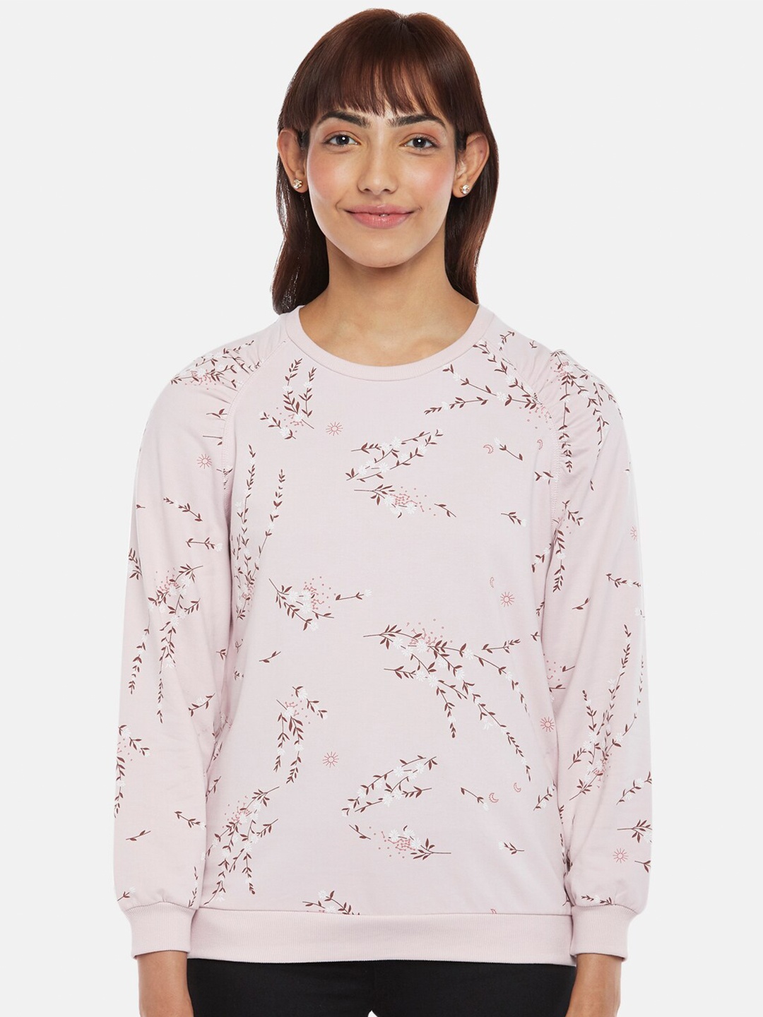 

Honey by Pantaloons Women Pink Printed Sweatshirt
