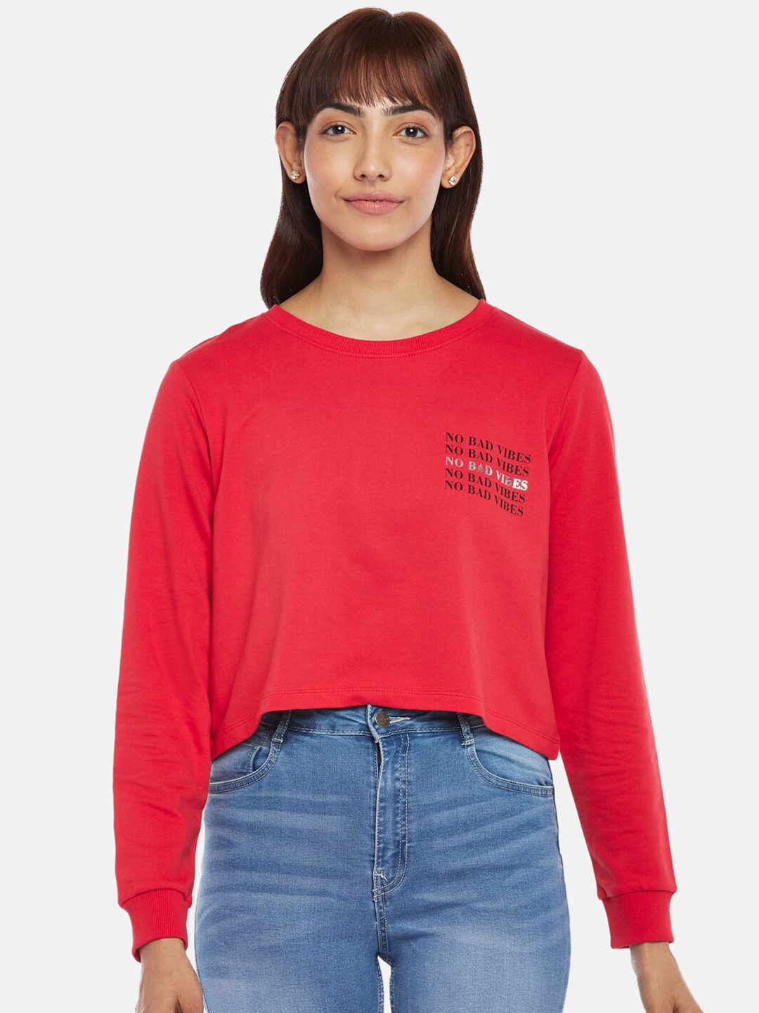 

Honey by Pantaloons Women Red Pullover Sweatshirt