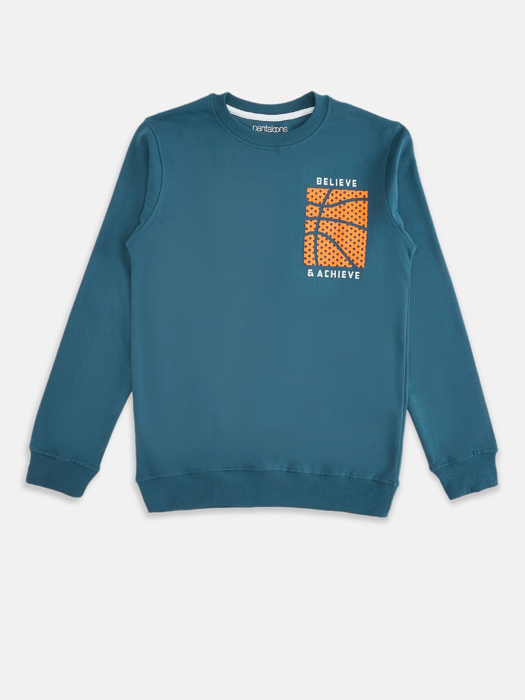 

Pantaloons Junior Boys Solid Teal Sweatshirt