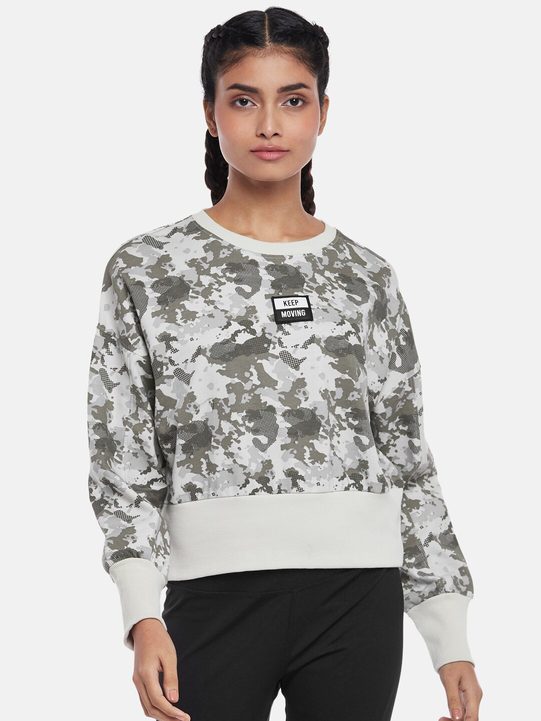 

Ajile by Pantaloons Women Grey Printed Top