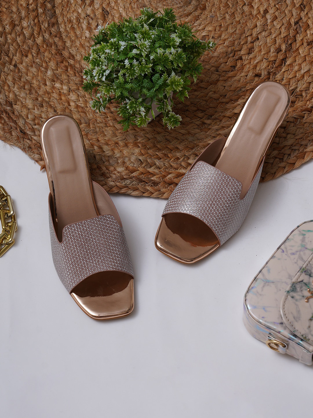 

Misto Pink Embellished Party Block Heels