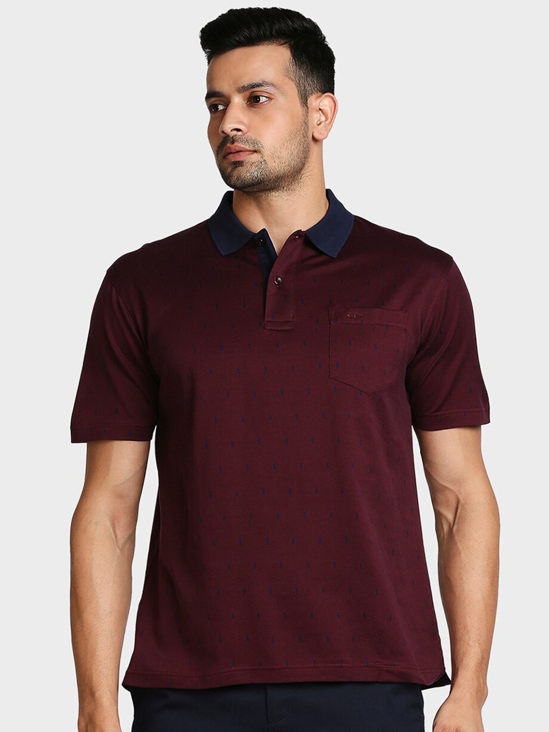 

ColorPlus Men Maroon Polo Collar T-shirt