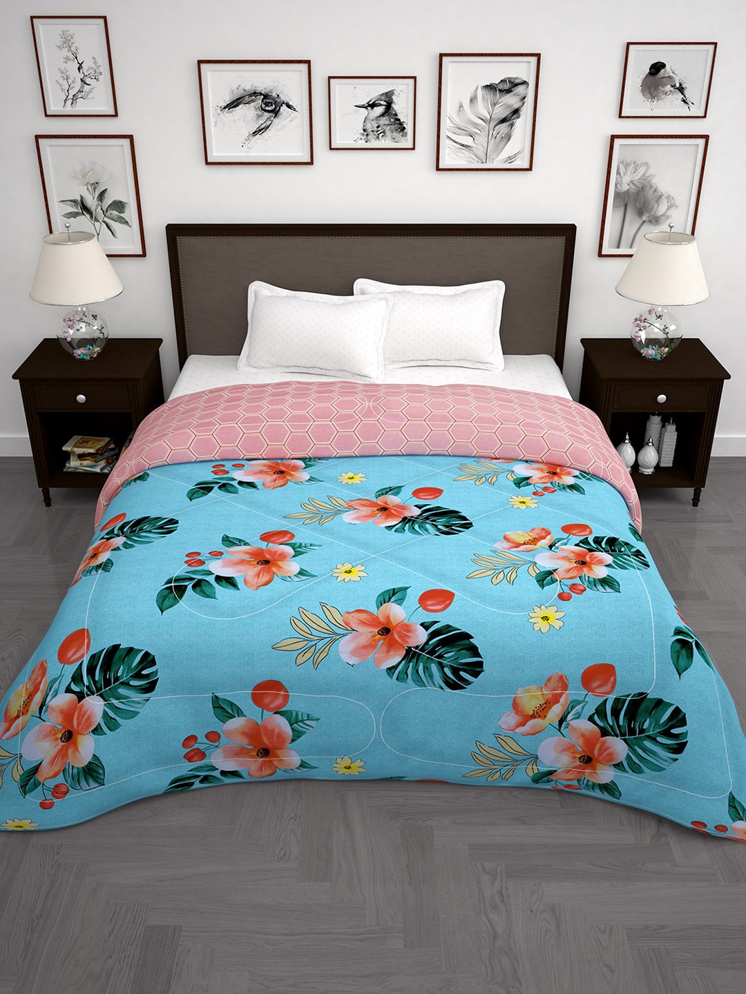 

Story@home Blue & Red 180 GSM Reversible Double Bed Comforter