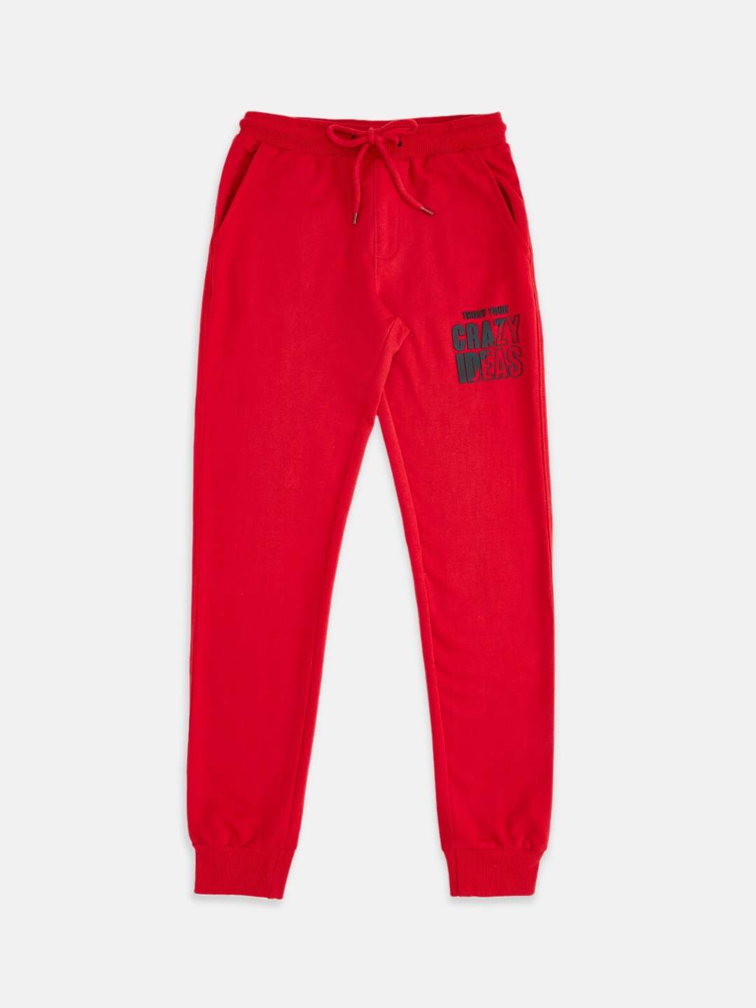 

Pantaloons Junior Boys Red Solid Cotton Joggers