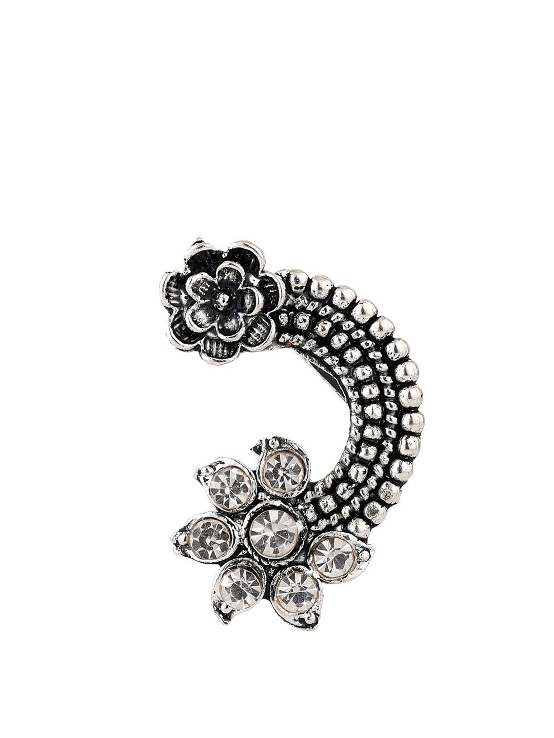 

Sanjog Women Silver-Plated Nosepin