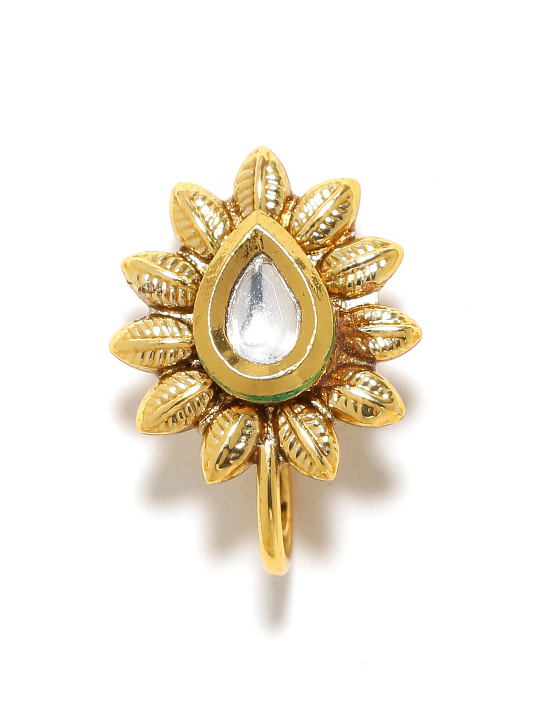 

Sanjog Gold-Plated Kundan Studded Nosepin