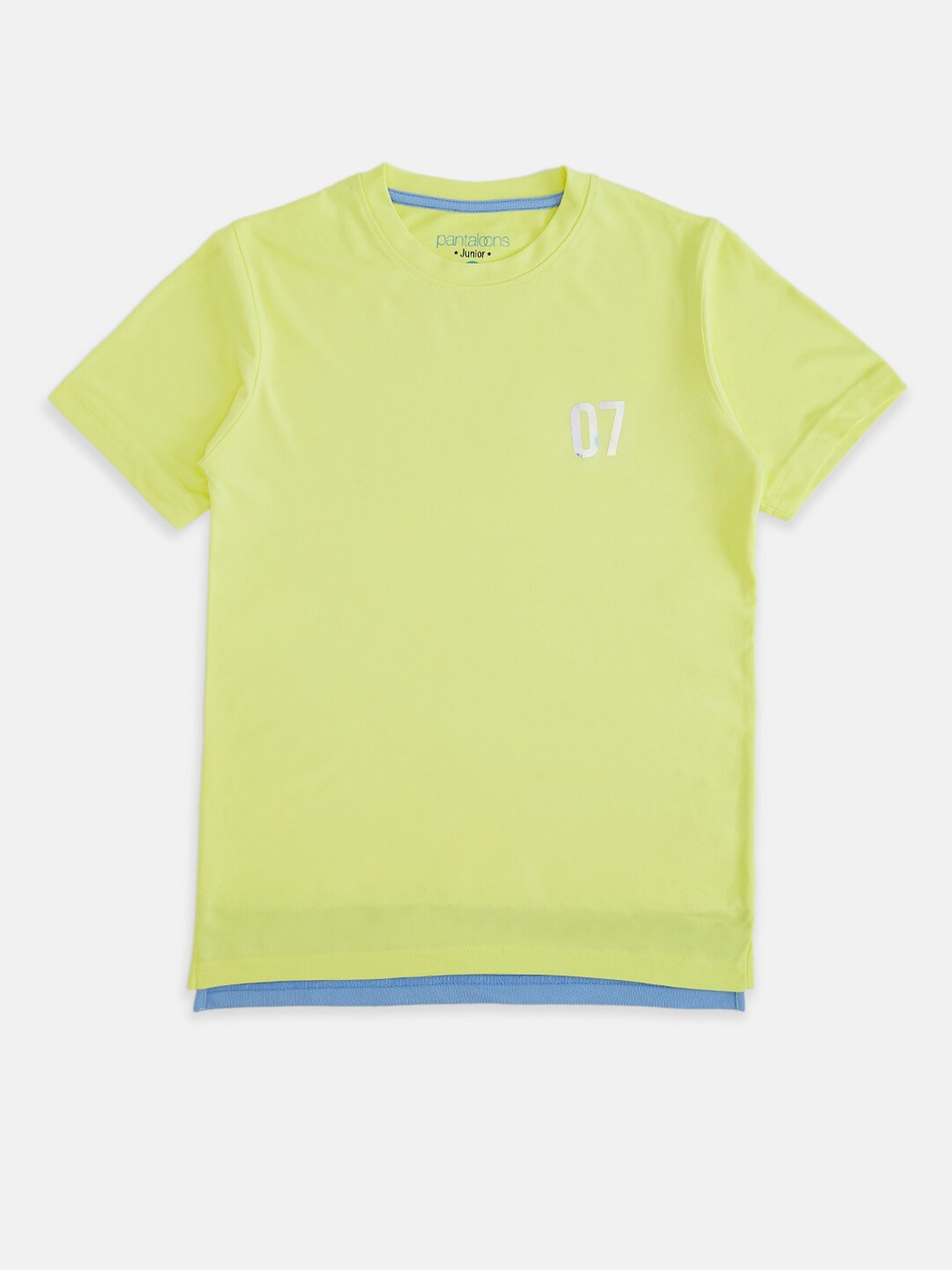 

Pantaloons Junior Boys Yellow Solid Regular Fit T-shirt