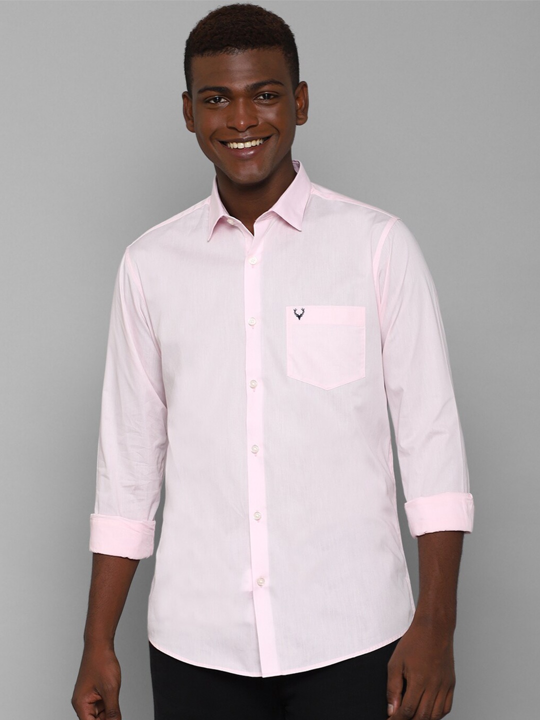 

Allen Solly Men Pink Slim Fit Pure Cotton Casual Shirt