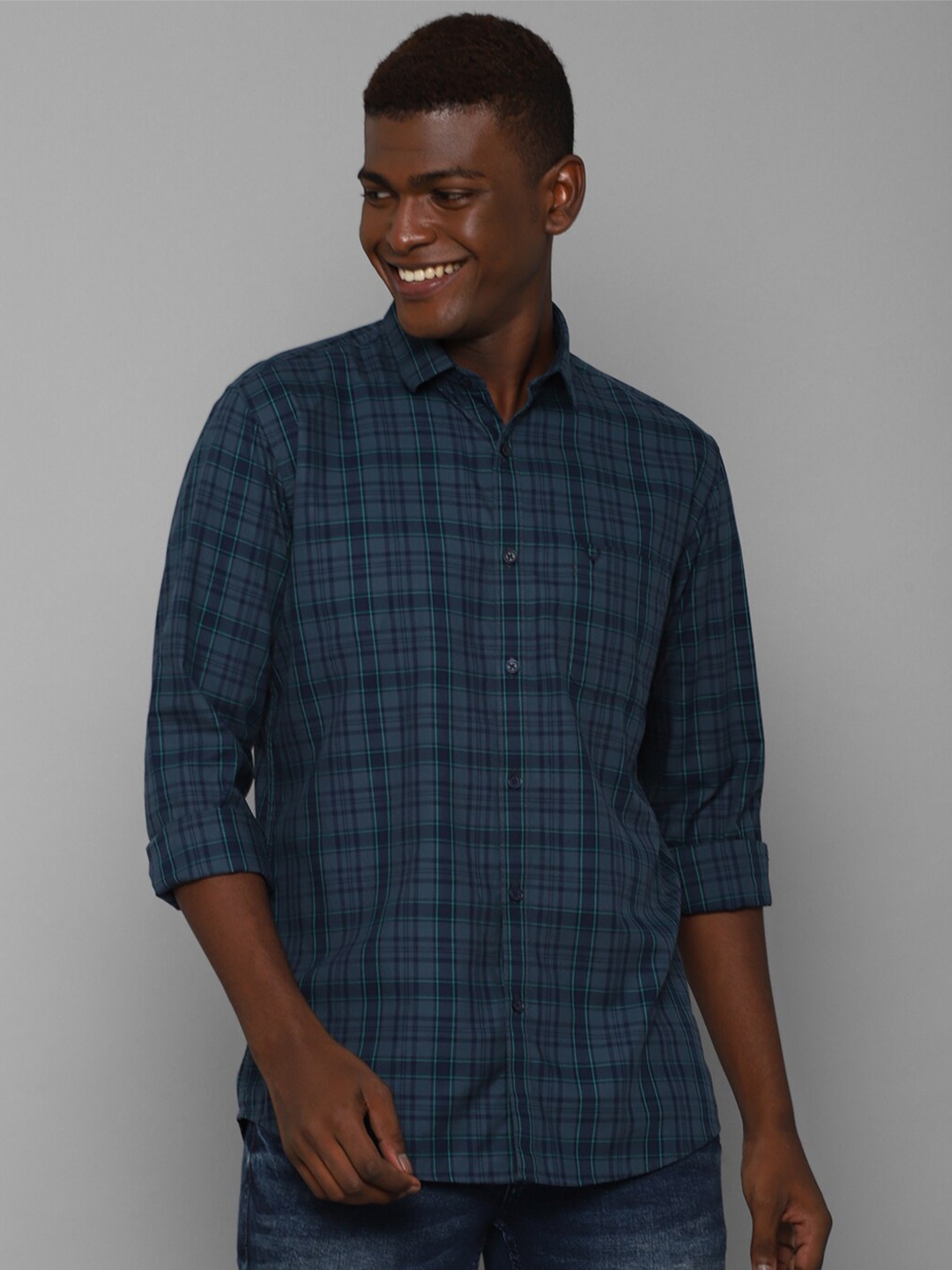 

Allen Solly Men Blue Slim Fit Tartan Checked Casual Shirt