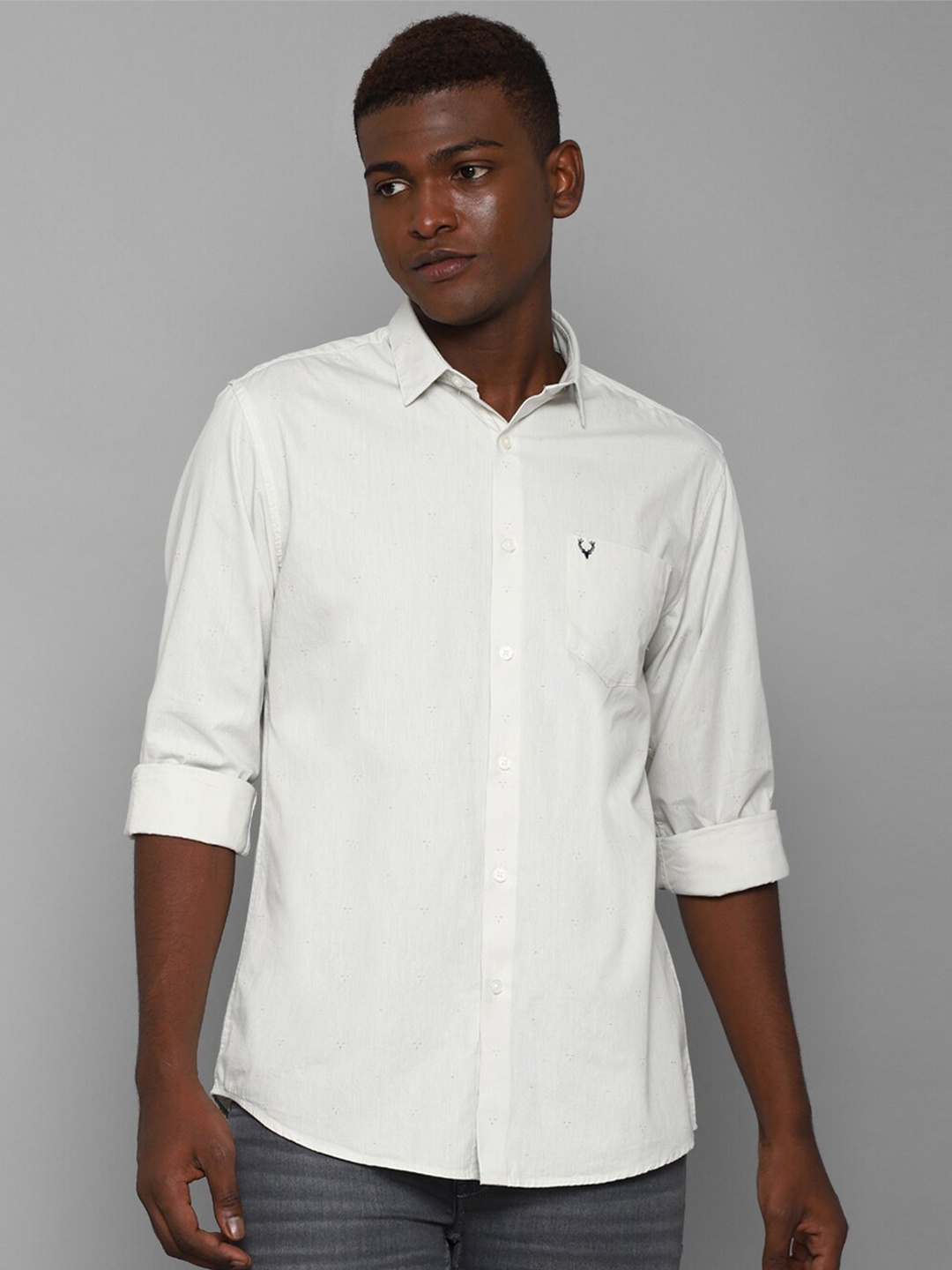 

Allen Solly Men White Printed Cotton Casual Shirt