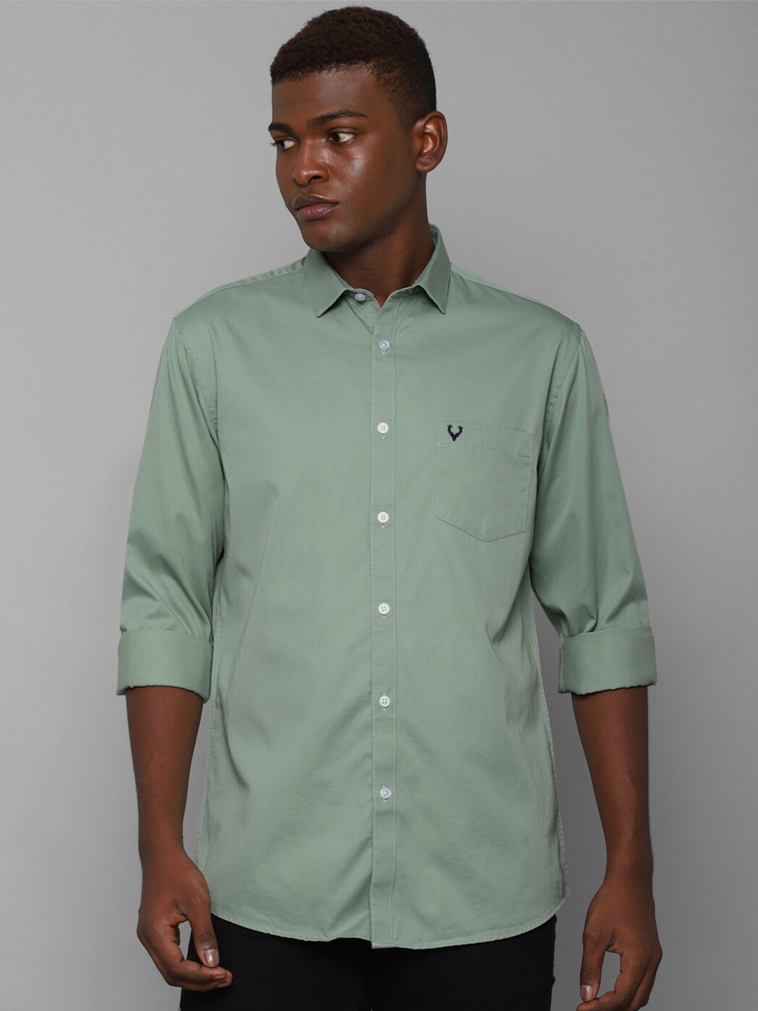 

Allen Solly Men Green Cotton Slim Fit Formal Shirt