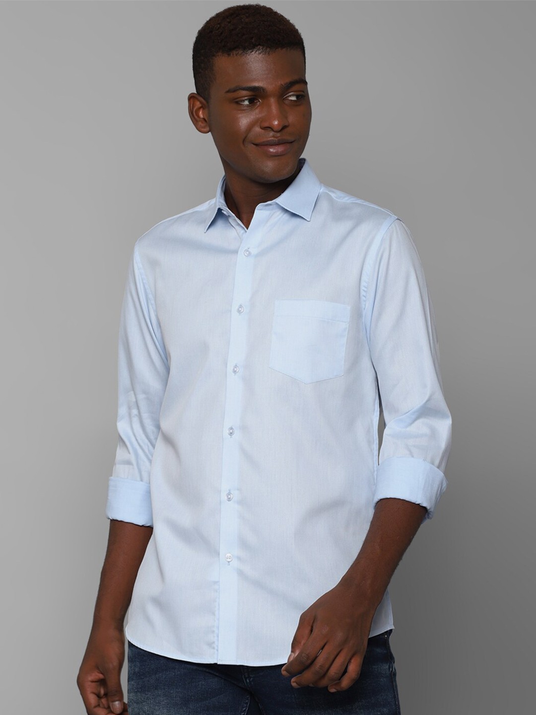 

Allen Solly Men Blue Slim Fit Casual Pure Cotton Shirt