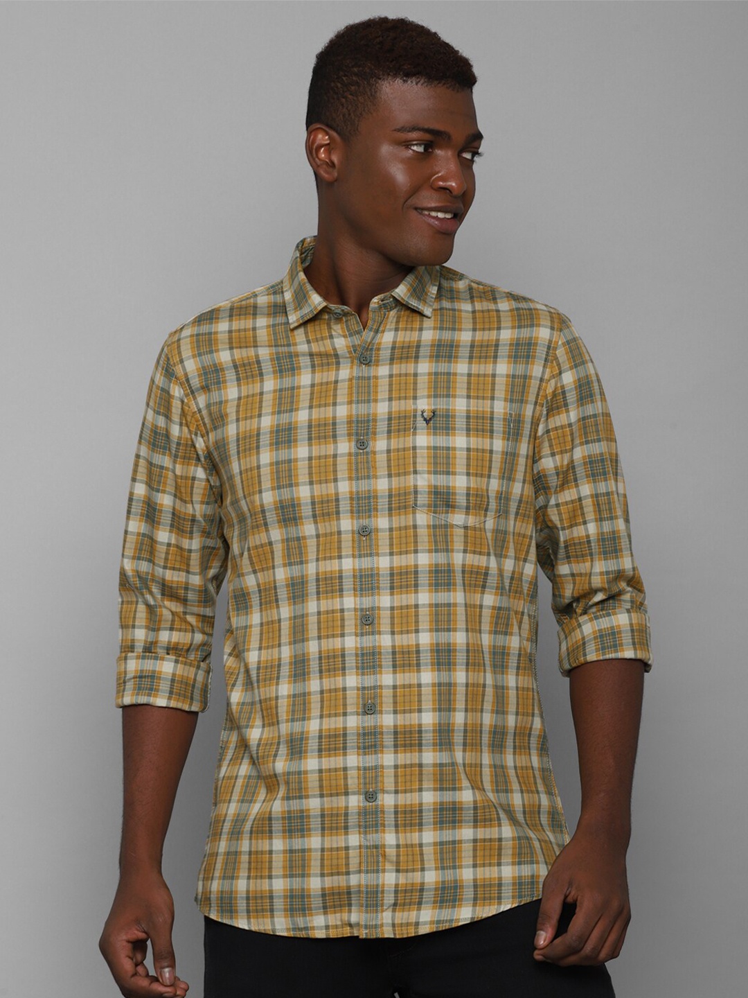 

Allen Solly Sport Men Yellow Tartan Checks Cotton Casual Shirt