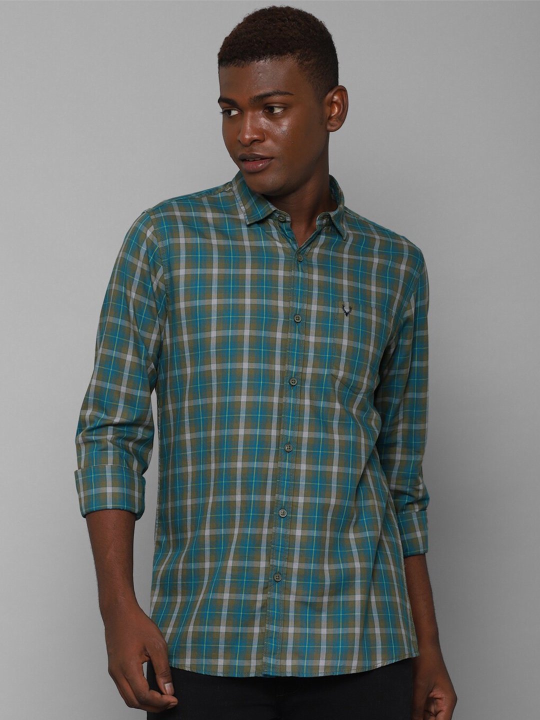 

Allen Solly Sport Men Green Tartan Checks Cotton Casual Shirt