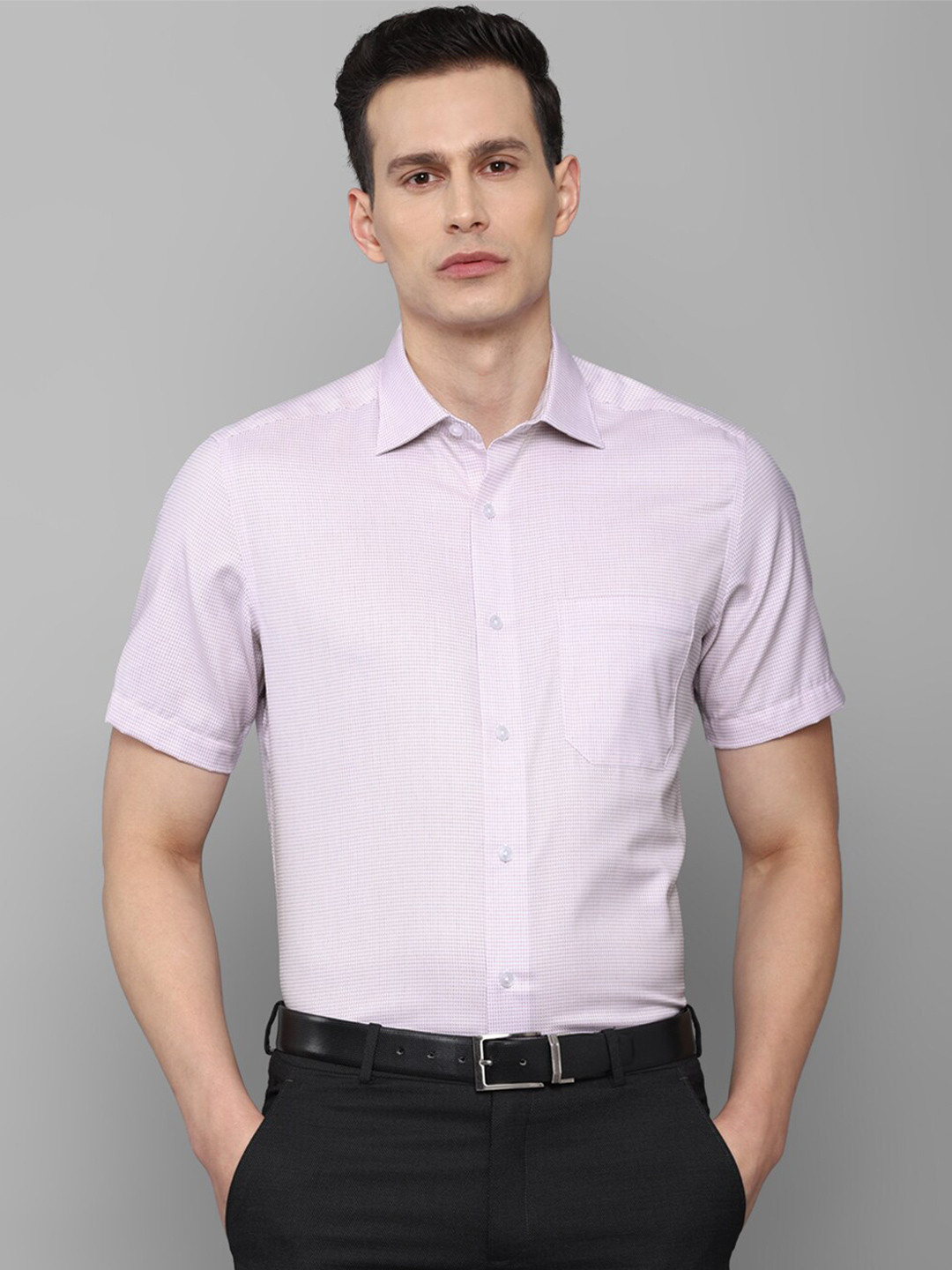 

Louis Philippe Men Purple Printed Formal Shirt