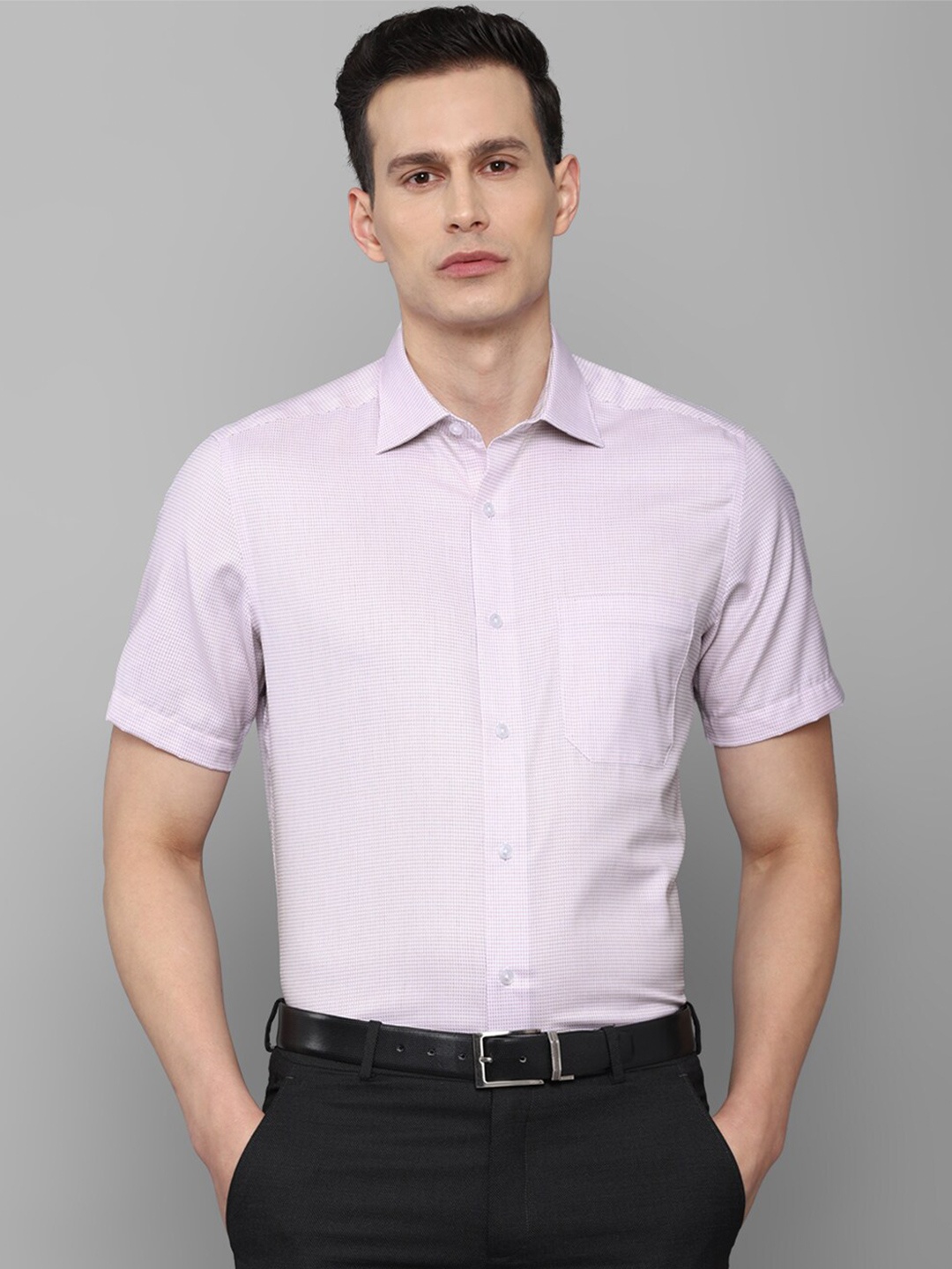 

Louis Philippe Men Purple Slim Fit Printed Formal Shirt