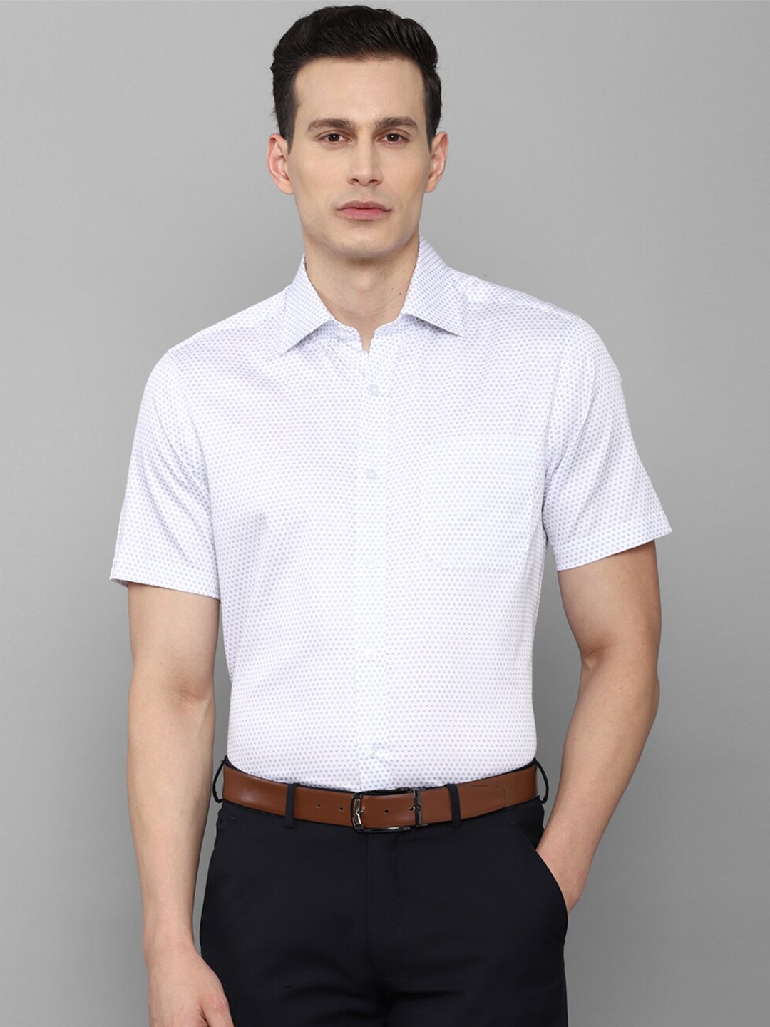 

Louis Philippe Men White Printed Formal Shirt