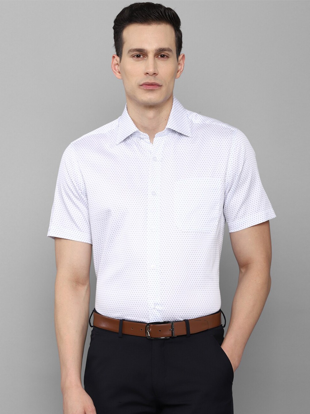 

Louis Philippe Men White Printed Formal Shirt