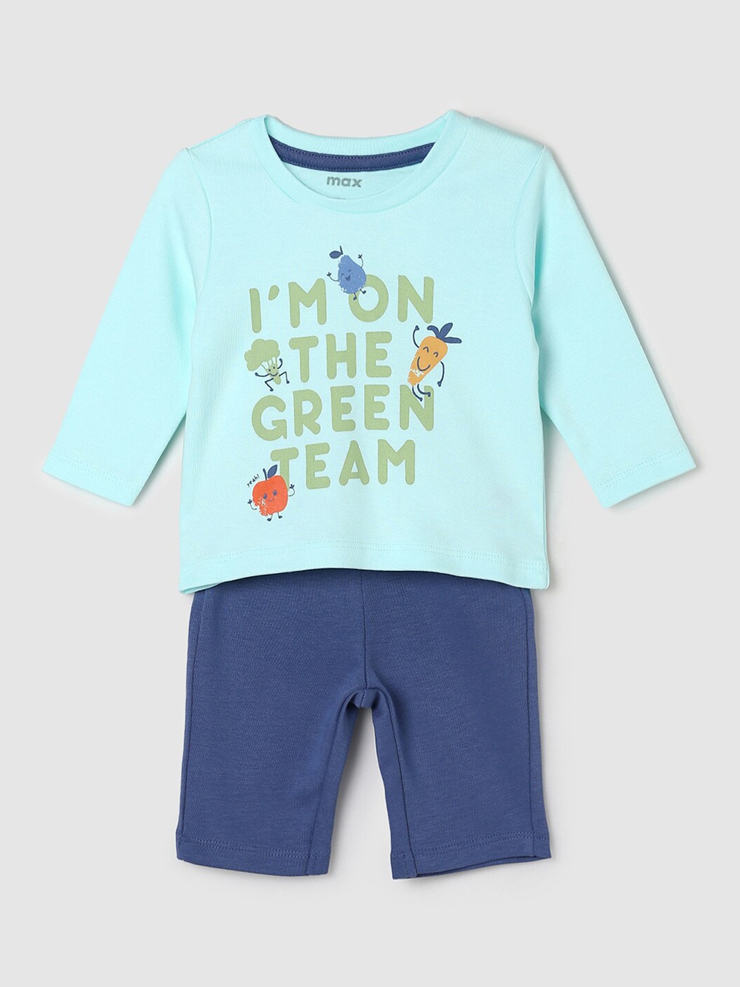 

Max Boys Blue Printed Night suit