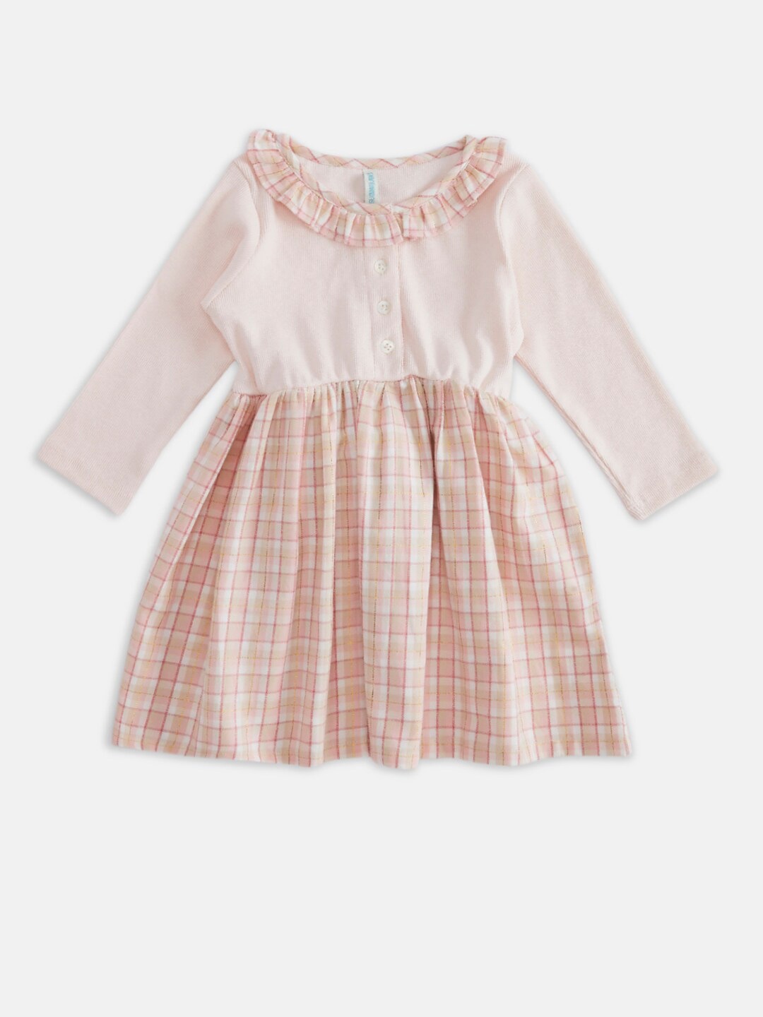 

Pantaloons Baby Girls Pink Checked Fit & Flare Dress
