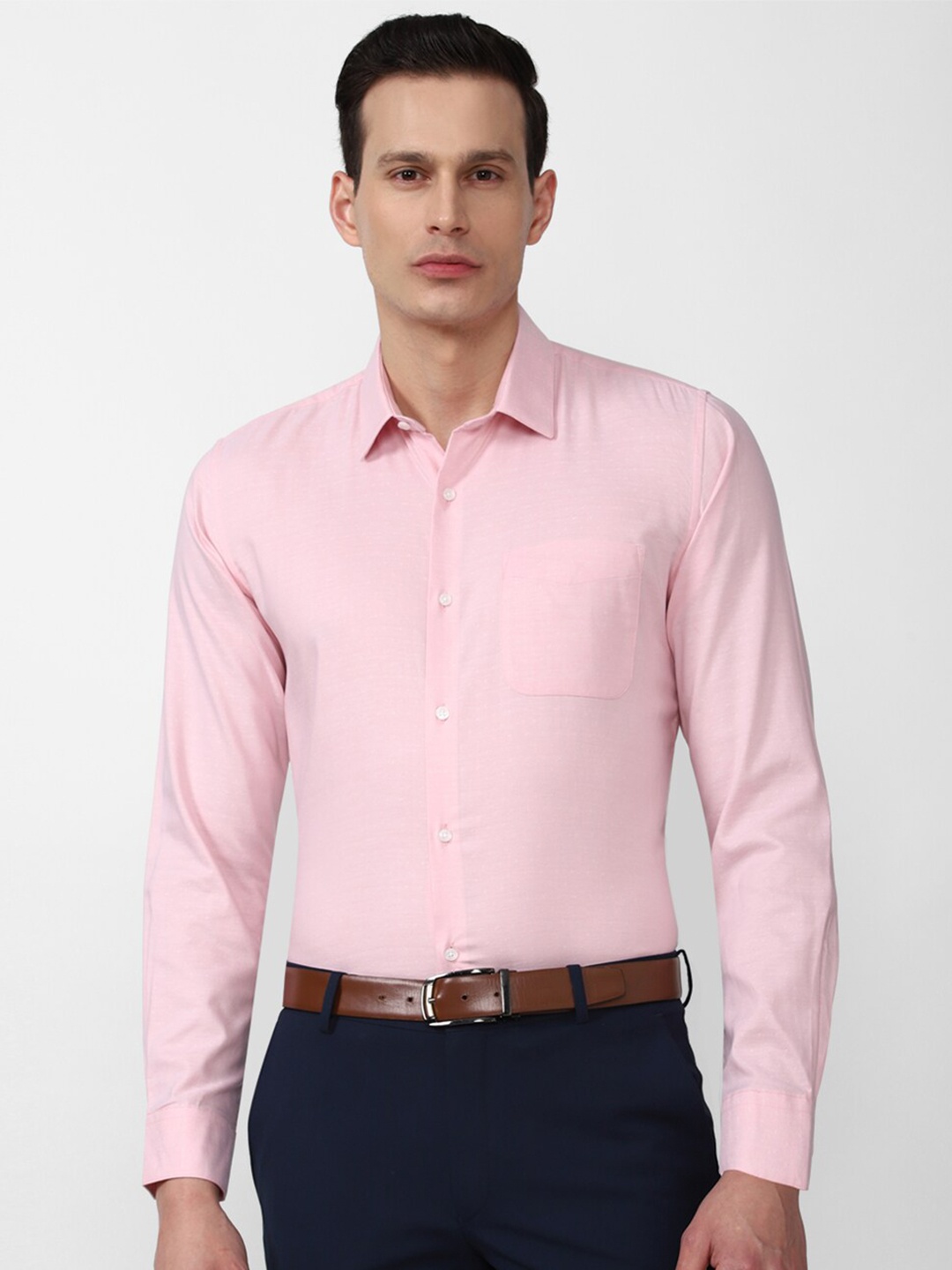 

Peter England Men Pink Slim Fit Formal Shirt