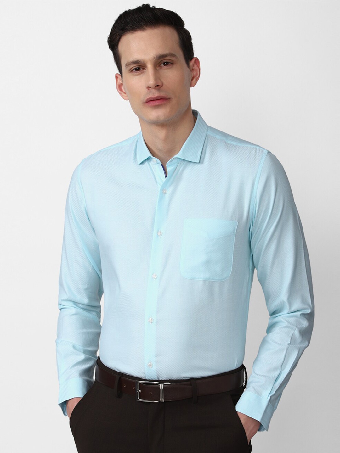 

Peter England Men Blue Slim Fit Formal Shirt