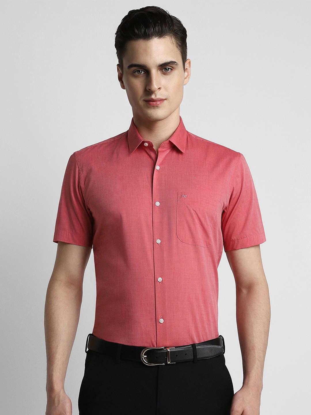 

Peter England Men Pink Printed Pure Cotton Formal Shirt