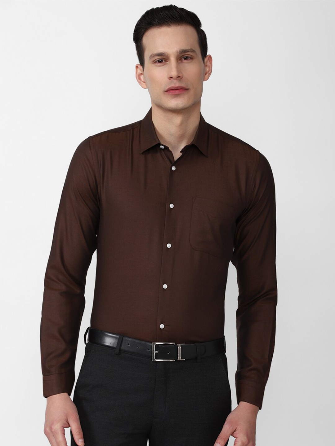 

Peter England Men Brown Formal Shirt