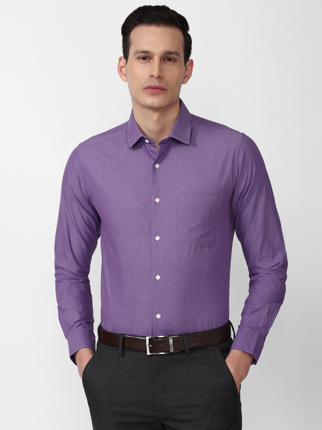 

Peter England Men Purple Slim Fit Formal Shirt