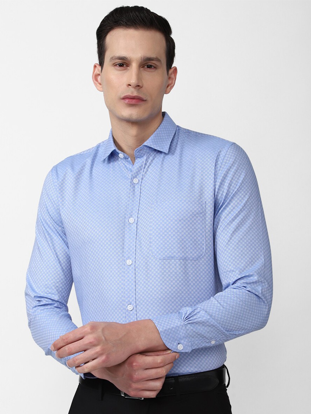 

Peter England Elite Men Blue Slim Fit Formal Shirt