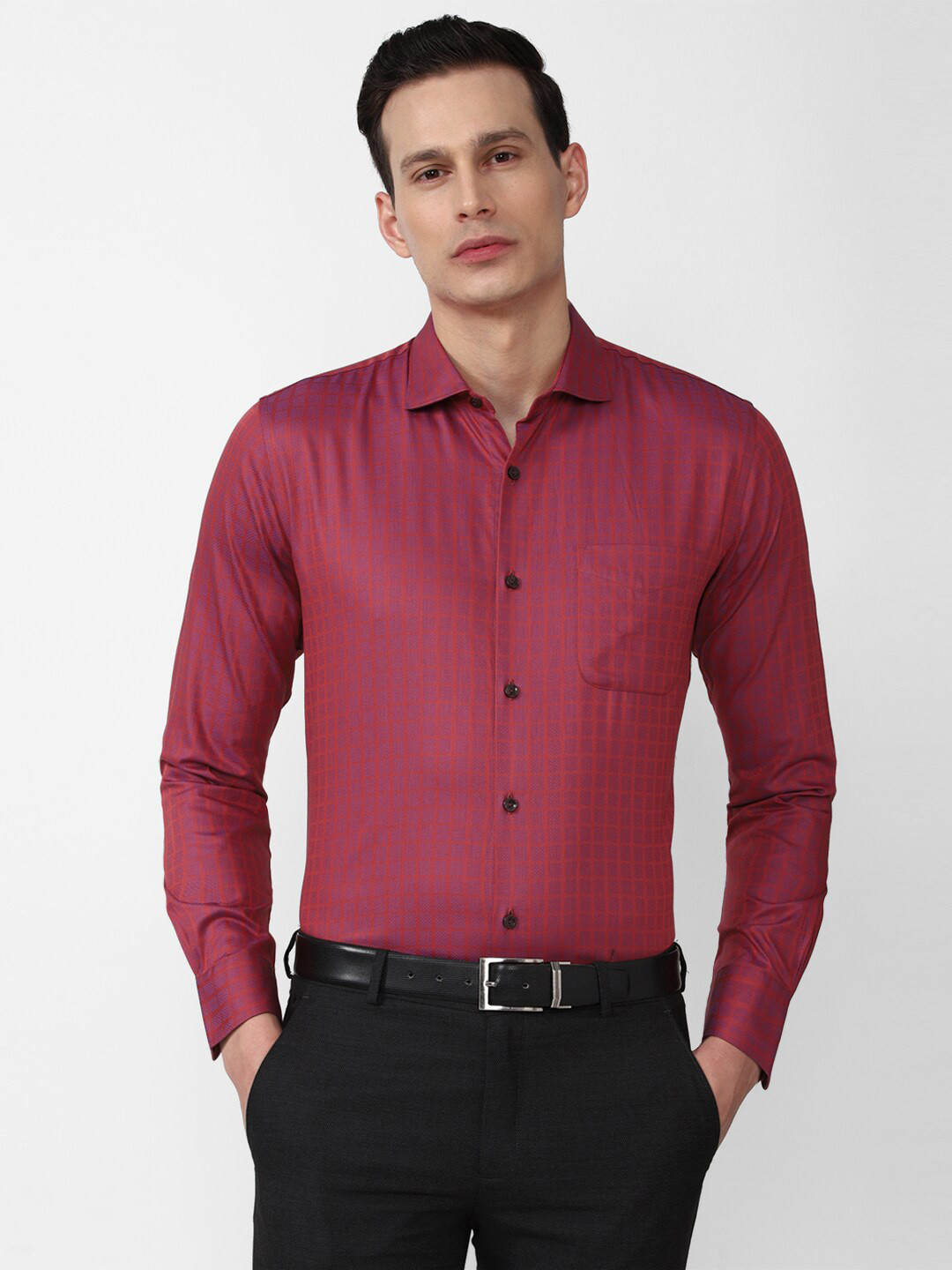 

Peter England Elite Men Maroon Slim Fit Formal Shirt