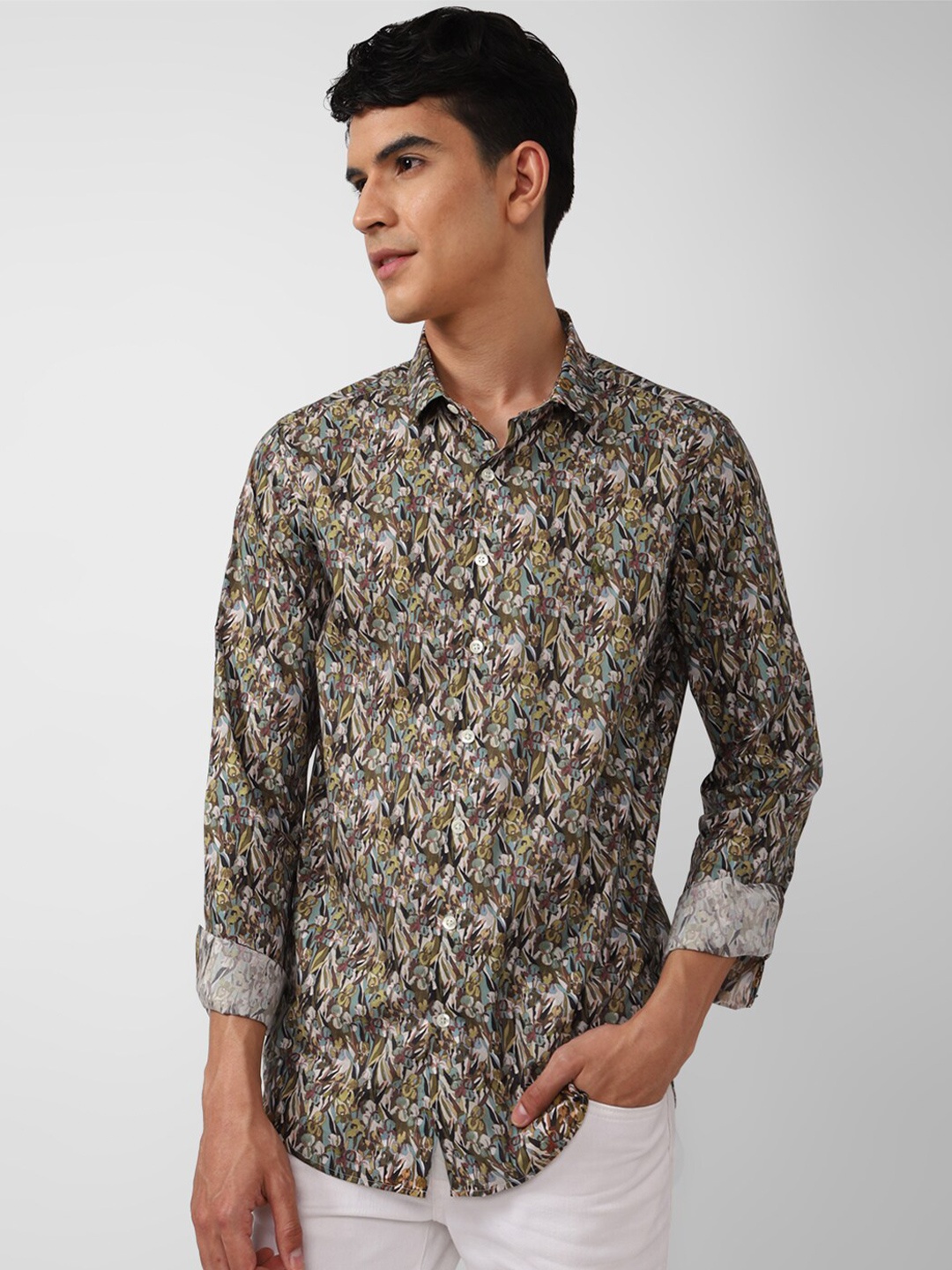 

SIMON CARTER LONDON Men Multicoloured Printed Cotton Slim Fit Casual Shirt, Multi